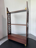 Chippendale Style Indonesia Hanging Wall Shelf with Lattice Side Panels & Drawer (A)