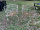 Vintage Metal Patio Chairs with Round Barrel Back