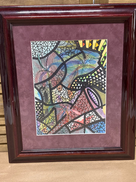 Zentangle Abstract Ink/Watercolor; Signed