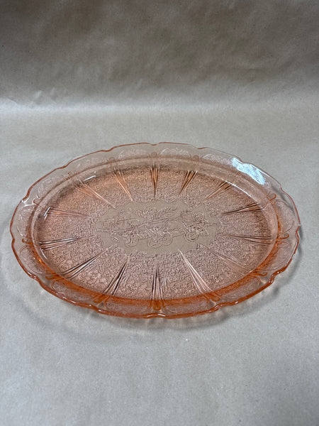 Floral Pink Depression Oval Platter