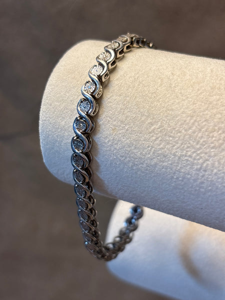 Sterling Bracelet with Faux Diamonds