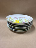 Seymour Manning Day Lilly Dessert Plates - Set Of 7