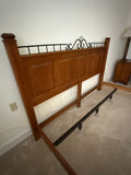 Oak King Bed with Rails and Support Slats