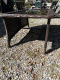 All Weather Wicker Coffee Table w/Smoked Glass Top