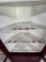 Red Painted Corner Cabinet***HEAVY ITEM***