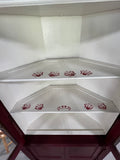 Red Painted Corner Cabinet***HEAVY ITEM***