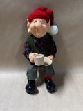 ZIMs The Elves Themselves Shelf Sitter Holding Teacup And Saucer With Box (D)