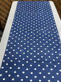 Pottery Barn Blue/White Polka Dot Table Runner, 90"x18"