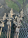 Fleur de Lis Cast Iron Garden Stakes, set of 9