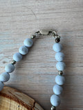 Periwinkle Vintage Beaded Necklace & Earrings Set