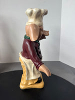 (A) Resin Pig Chef Statue