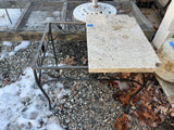 Patio Side Table with 2 Piece Granite Top