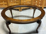 Oval Wood/Glass Coffee Table