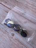 Trio of Purple Enamel Silver Tone Earrings (C)