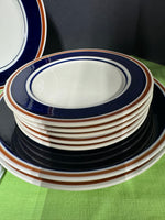 32-Piece Newcor Japan Satellite Navy Blue Stoneware China Set