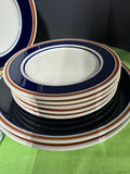 32-Piece Newcor Japan Satellite Navy Blue Stoneware China Set