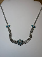 Rhinestone & Aqua Necklace