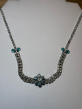 Rhinestone & Aqua Necklace
