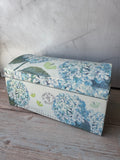 Blue Hydrangeas Small Jewelry Box with Divider & Mirror