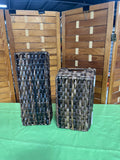 Dark Brown Tone Woven Baskets, Set of 2