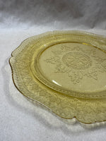 (B) Round Amber Depression Federal Glass Serving Plates