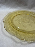 (B) Round Amber Depression Federal Glass Serving Plates