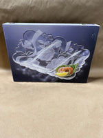 Rectangle Laura Glass Rose Divided Glass Tray With Box