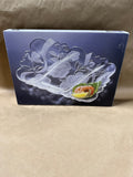 Rectangle Laura Glass Rose Divided Glass Tray With Box