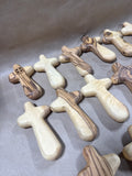 Hand Carved Comfort Cross Made From Natural Olive Wood - 20 Pieces