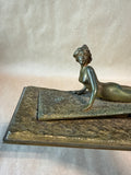 Art Nouveau Woman Brass Desk Paper Clip