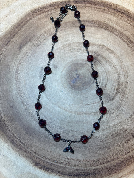 Ruby Red Beaded Choker