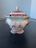 (BB) Mason’s England Vista Pink China Lidded Sauce Boat
