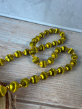 Chartreuse Thread Wrapped Vintage Beaded Necklace