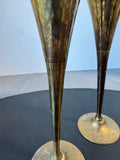 Pair of Indian Brass Art Ware Champagne Flutes