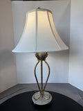 Mixed Metal Scroll & Leaf Table Lamp (WORKS)