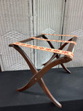 Dark Wooden Floral Folding Vintage Luggage Rack