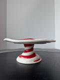 Cracker Barrel Peppermint Spiral Holiday Ceramic Cake Stand