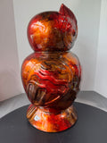 Pier 1 Imports Red & Gold Foil Large Ceramic Owl