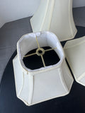 Lot of 3 Cream Fabric Cut Corner Square Lamp Shades