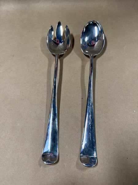 Large Gerity Silver Plate Serving Spoon And Salad Fork // 2 Sets Available // **** PRICED INDIVIDUALLY ****