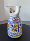 Sangria Hand Painted Spanish Pottery Pitcher