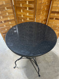 Round Table with Metal Base & Stone/Granite Top