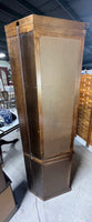 Lighted Corner Curio with Curved Glass and Mirrored Back ***HEAVY ITEM***
