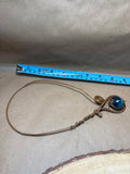 Wire Necklace with Blue Stone