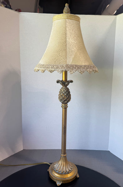 (A) Gilded Resin Pineapple Buffet Lamp (WORKS)