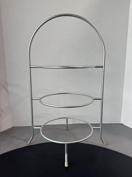 Silver Metal 3-Tier Dessert Stand