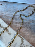 Long Sailboat Medallion Vintage Gold Tone Necklace