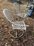 Pair of Aluminum Outdoor Swivel Chairs w/Cushions