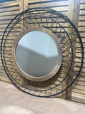 Round Mirror with Open Metal Design Frame