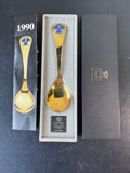 1990 Georg Jensen Denmark Gold Plated Harebell Spoon in Box